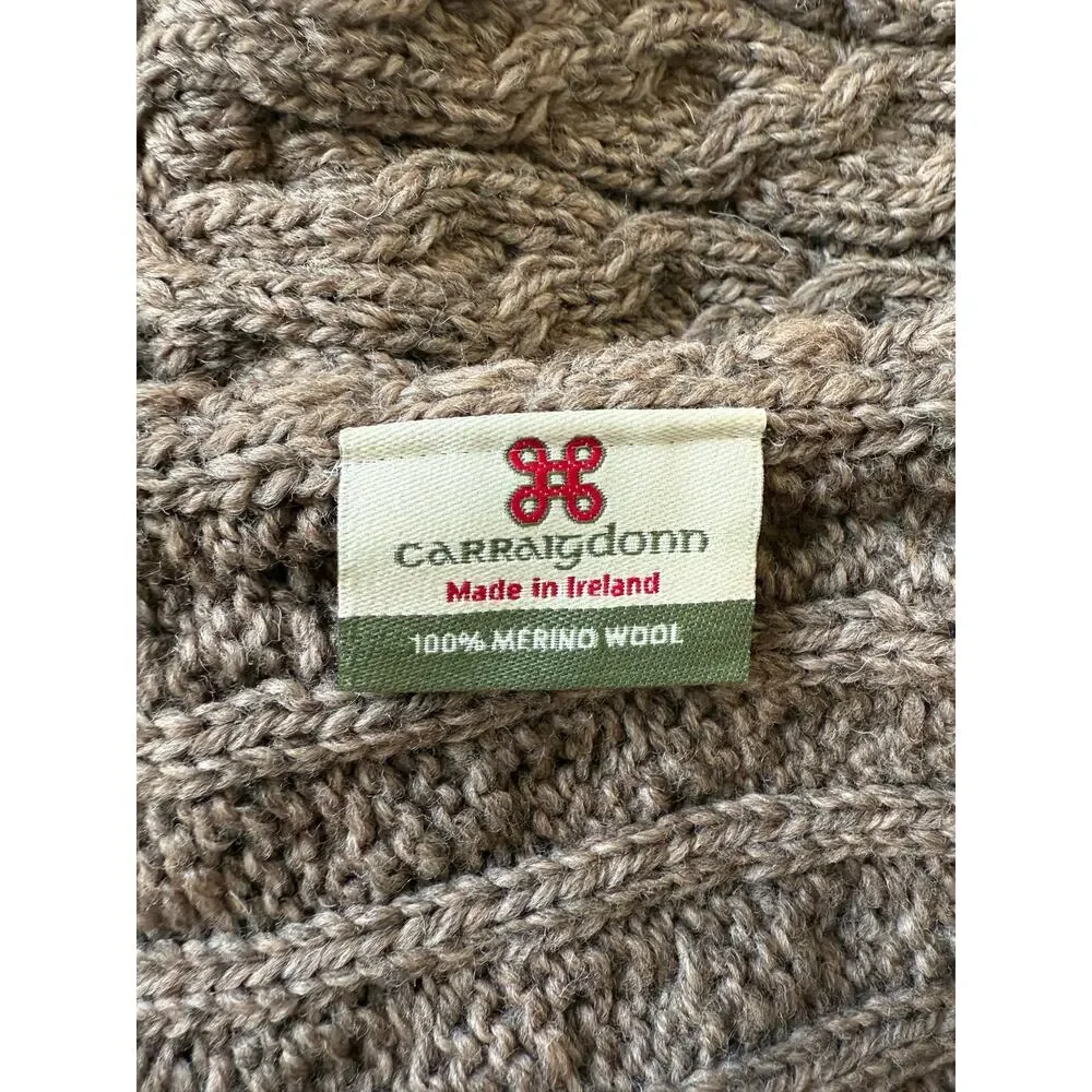 Carraig Donn Brown Knitwear Snood Scarf with Buttons - Picture 2 of 3